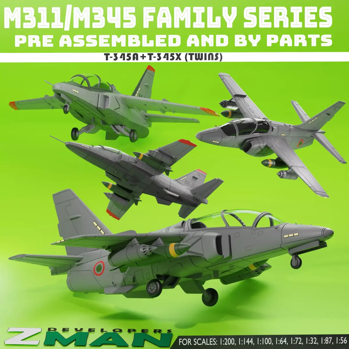 Aermachi T-345A M-345A TWINS PACK V3 3D print model
