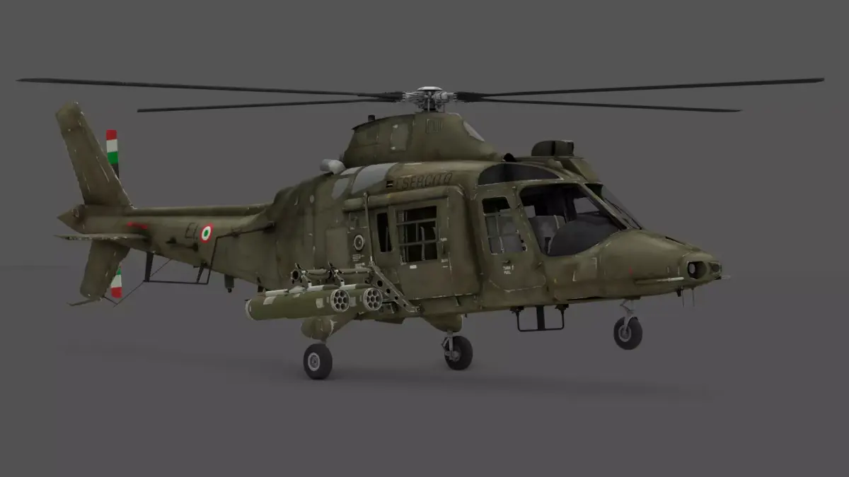 Agusta A109EOA Helicopter 3D Model Italian Army High-Detail  Low-poly 3D model