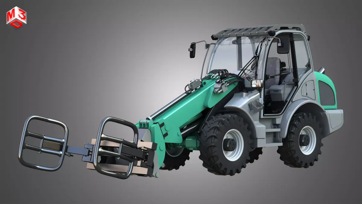 Loader KL80-8T  with Wrapped Bale Handler - Front Loader 3D model