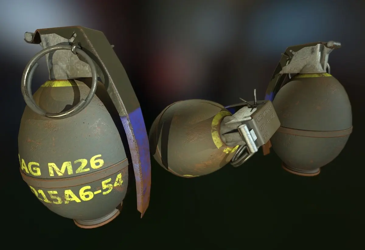 M-26 Frag Grenade Low-poly 3D model
