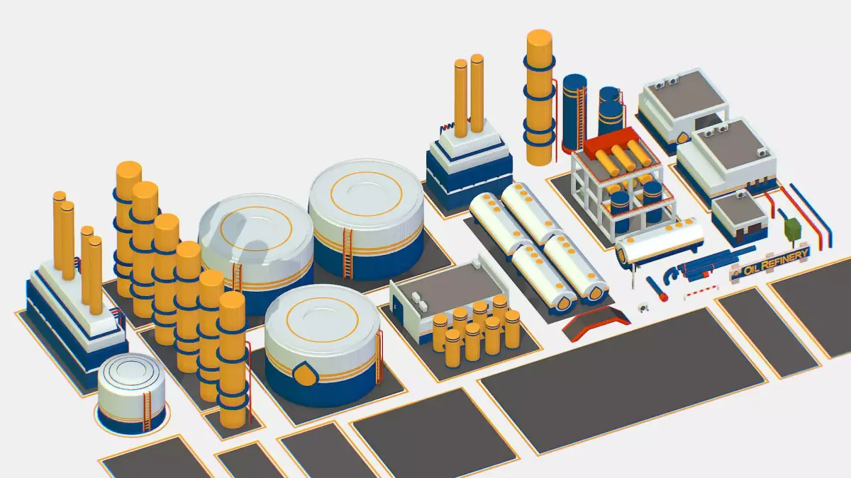 Isometric Oil Pipe Barrel Idustry Build Constructor 3d models Low-poly 3D model