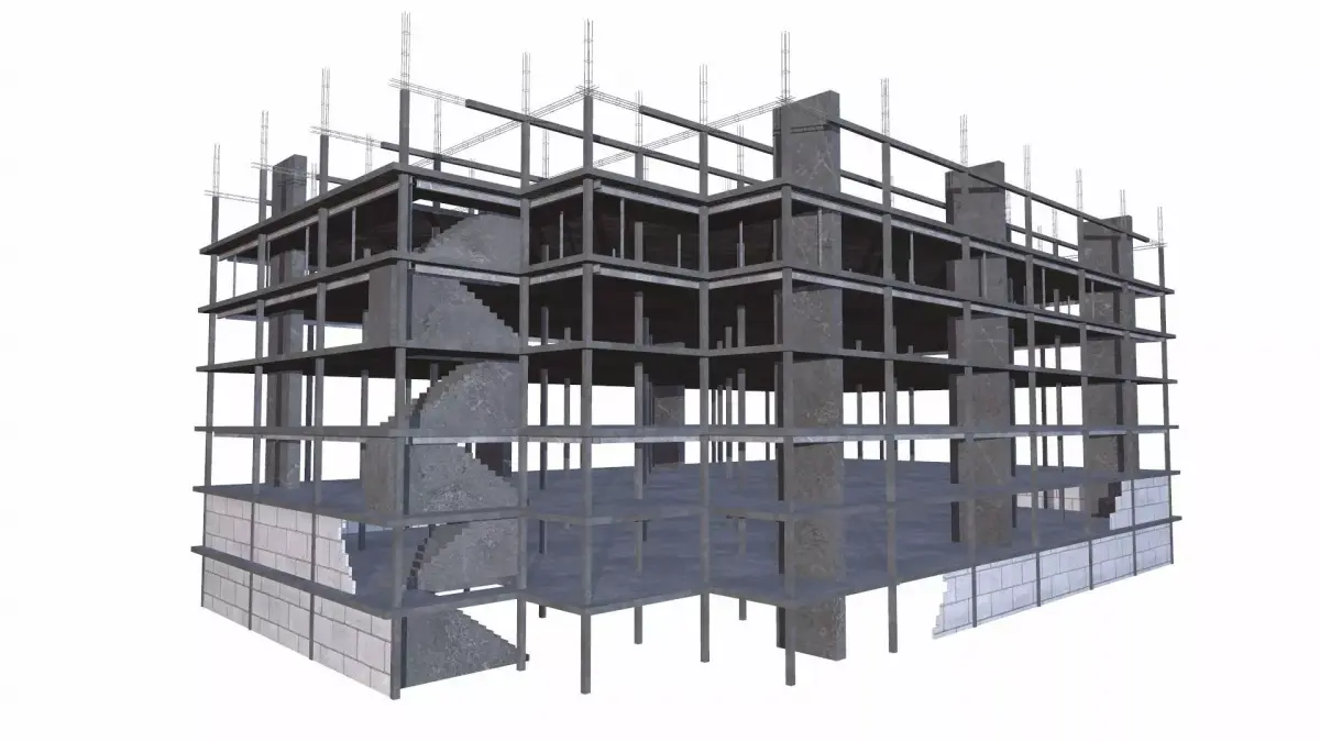 Construction Building Low-poly 3D model