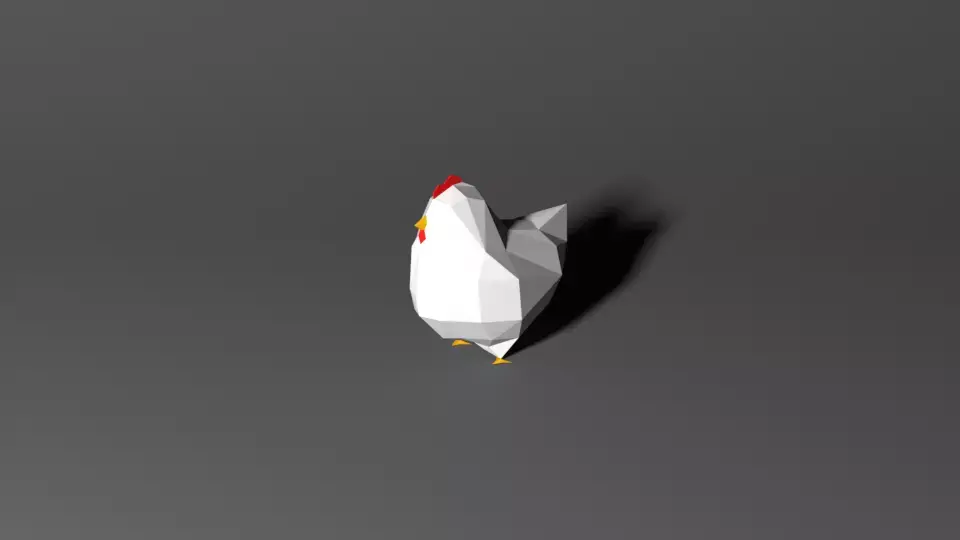 Low Poly Chicken Low-poly 3D model