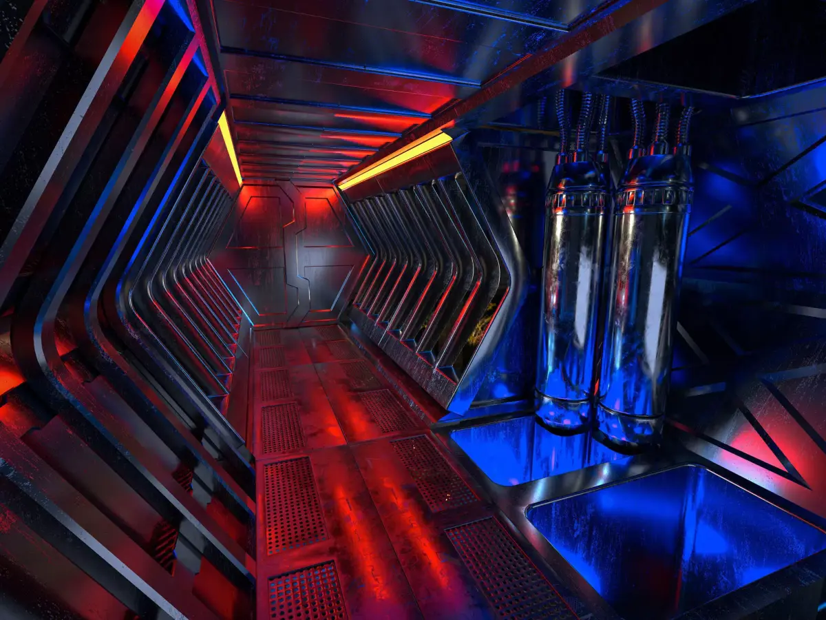 Sci Fi Corridor Tunnel Spaceship Interior 3D Model 3D model
