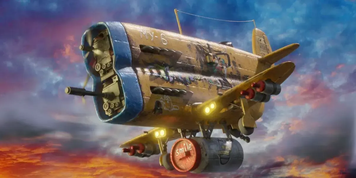 Stylized realistic yellow airplane Low-poly 3D model
