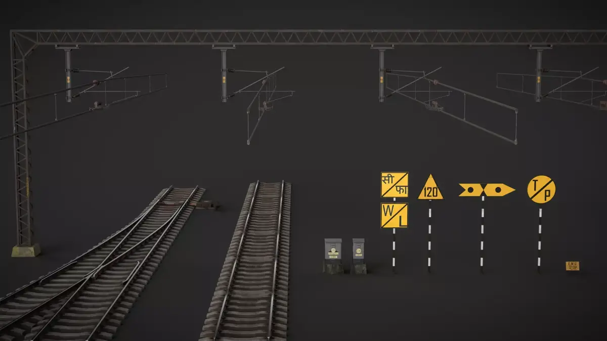 Indian Railway Props Pack  Low-poly 3D model