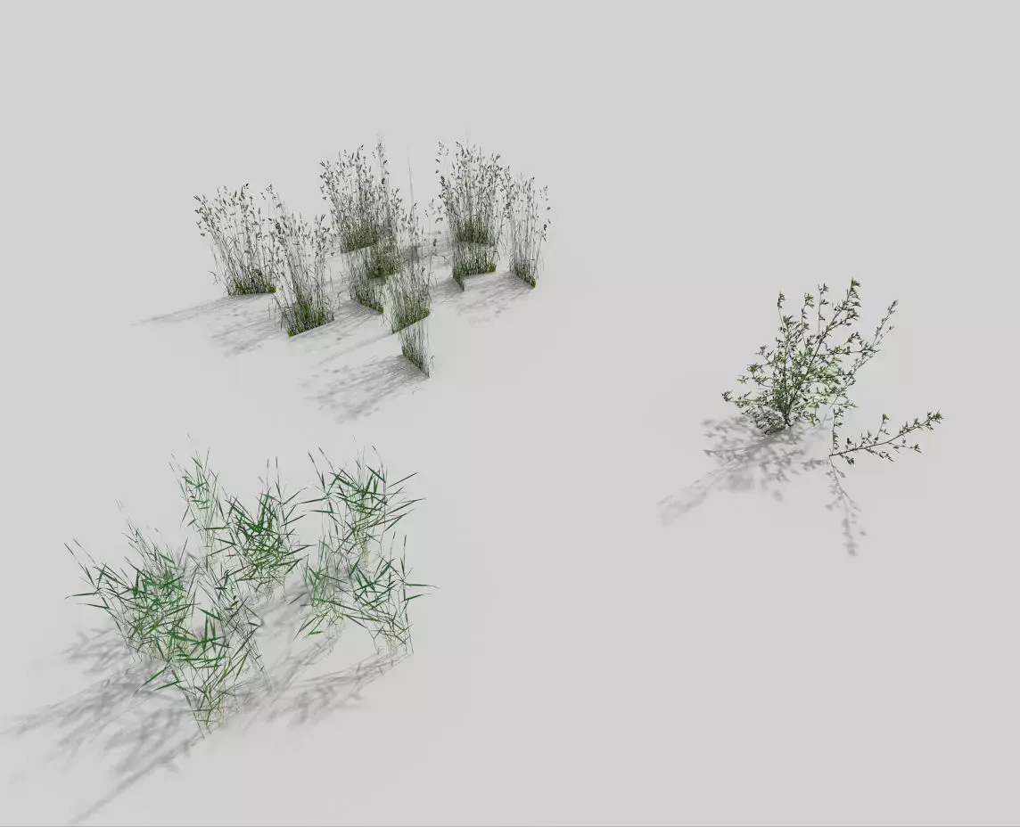 grass pack Low-poly 3D model