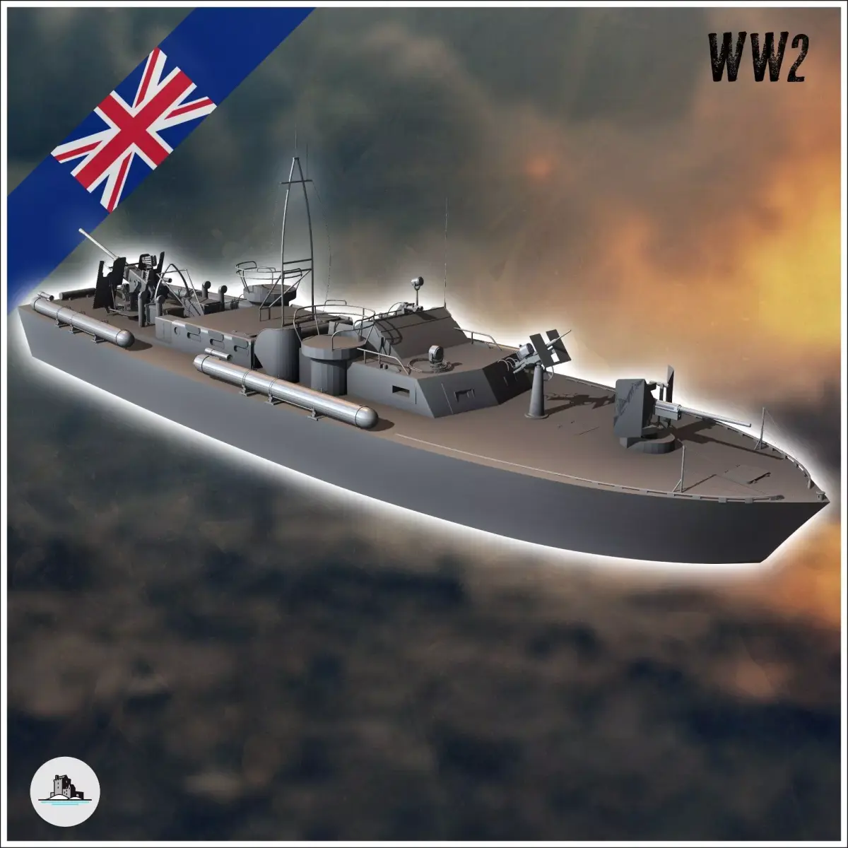 British fast motor torpedo boat 2 - UK United WW2 Kingdom Britis 3D print model