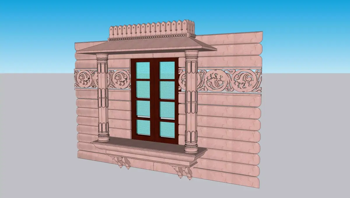 indian jodhpuri stone jharokha 3D model purchase