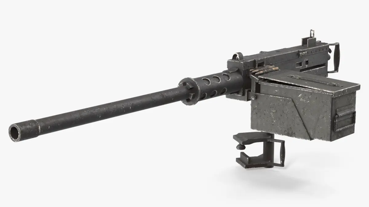 Used Vehicle Heavy Machine Gun Black 3D model
