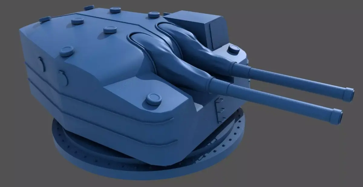 Japanese 3rd year type C turret - Commercial license scale 1-100 3D print model