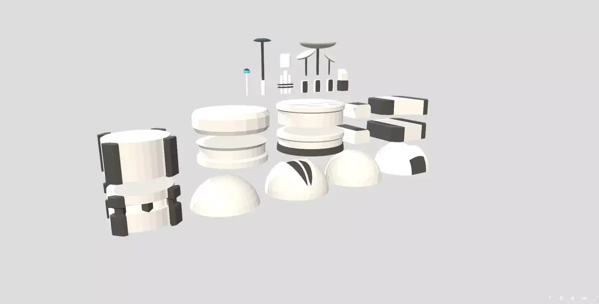 Low Poly Sci-Fi Modular Buildings Pack Low-poly 3D model