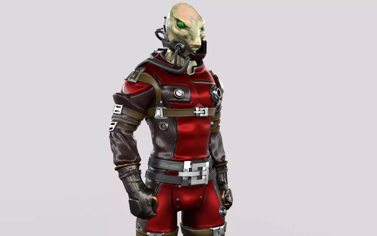 Sci-Fi Alien Character Game ready Low-poly 3D model