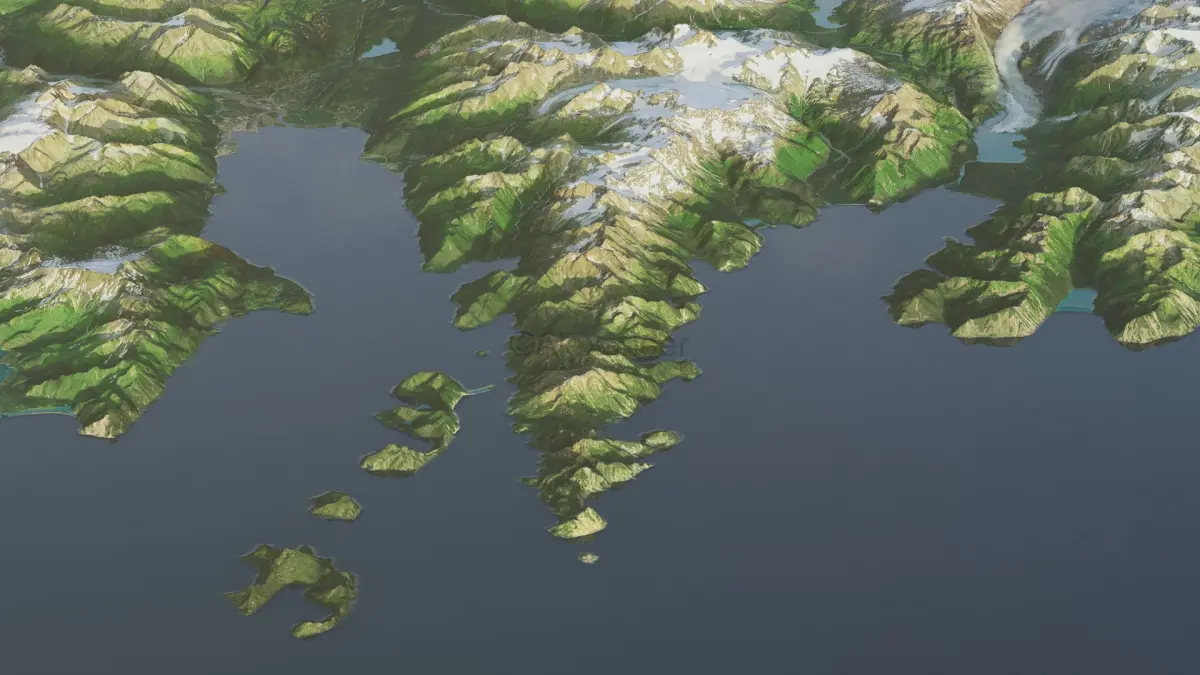 Kenai Fjords Alaskan glacier national park 3D model
