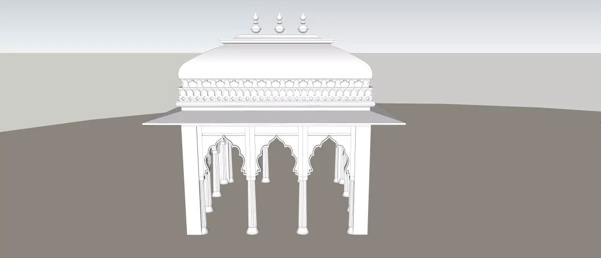 indian jodhpuri stone chatri  3D model