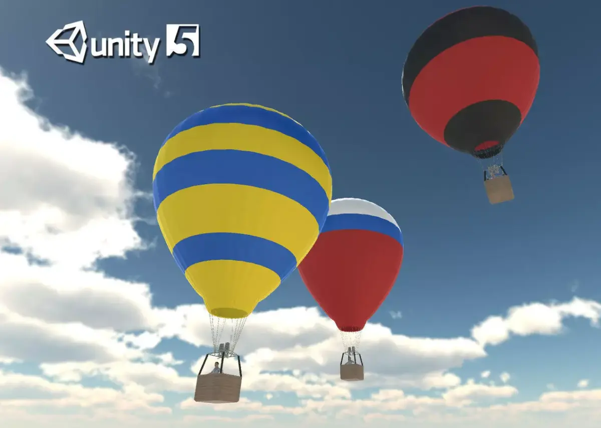 Hot Air Balloons  Low-poly 3D model