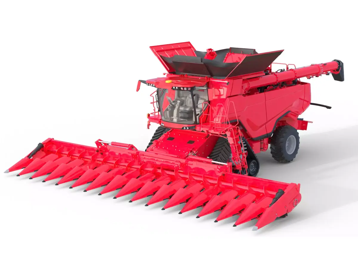 Grain Combine Harvester Low-poly 3D model