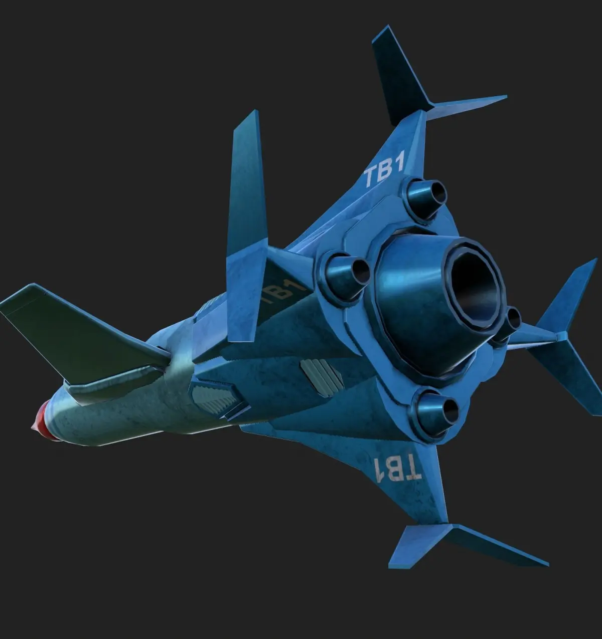 Thunderbird fighter jet Low-poly 3D model