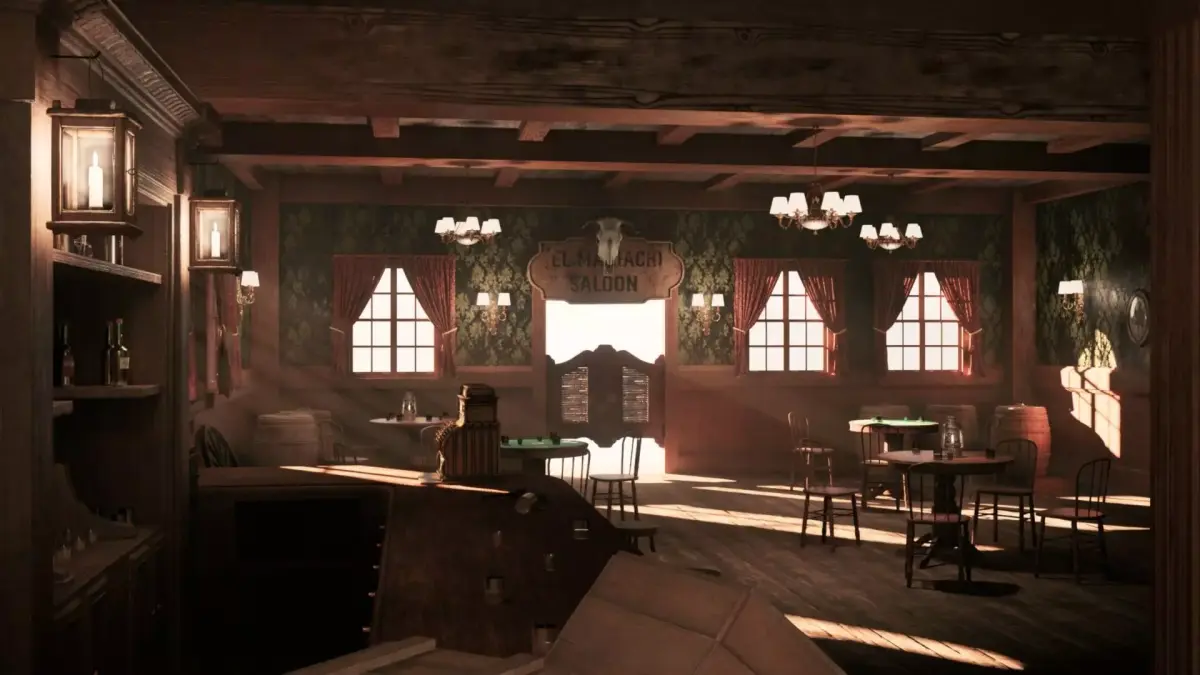 Far West Saloon Environment - Unreal Engine 5 Low-poly 3D model