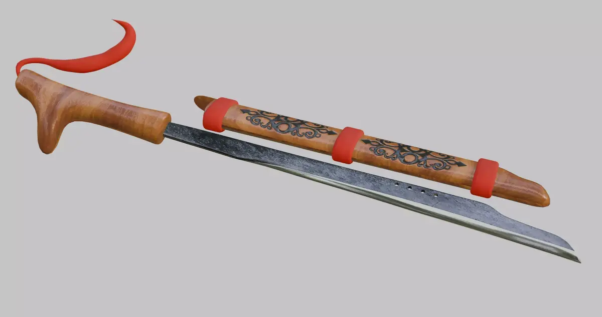 Mandau Traditional Weapon from Borneo Indonesia 3D model