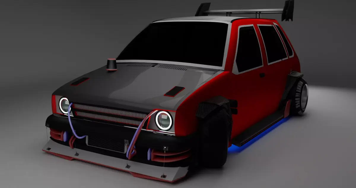 maruti 800 modfied Free low-poly 3D model