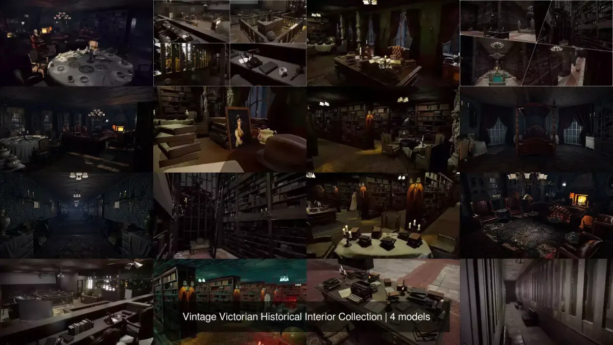 Vintage Victorian Historical Interior Collection 3D Model Pack