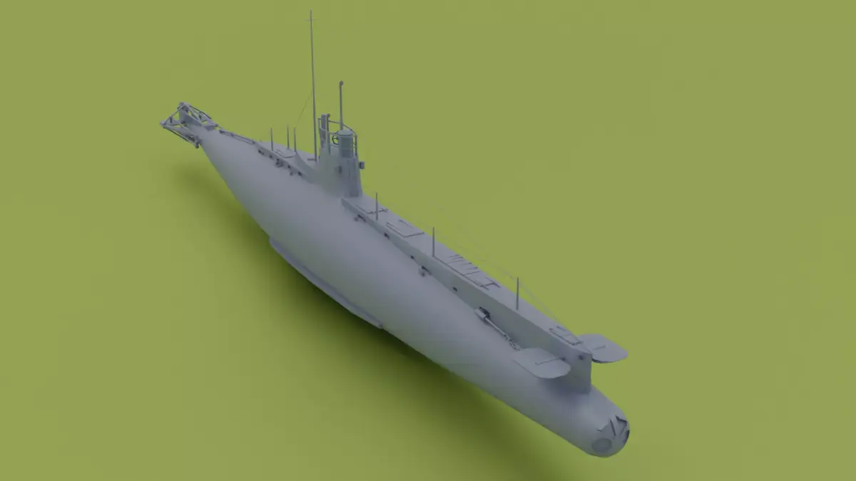 British C-Class submarine Low-poly 3D model