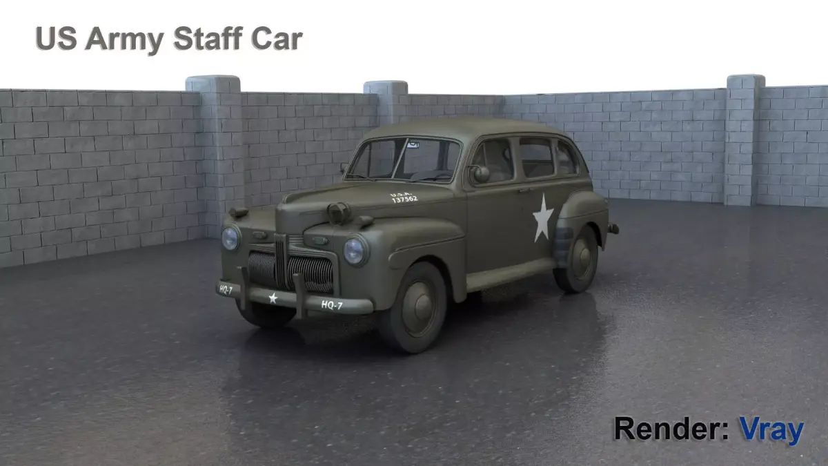 US Army Staff Car 3D model