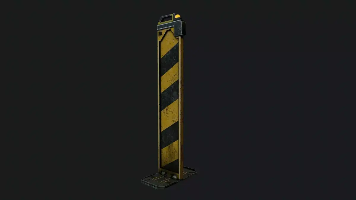 Futuristic Road blocker Low-poly 3D model
