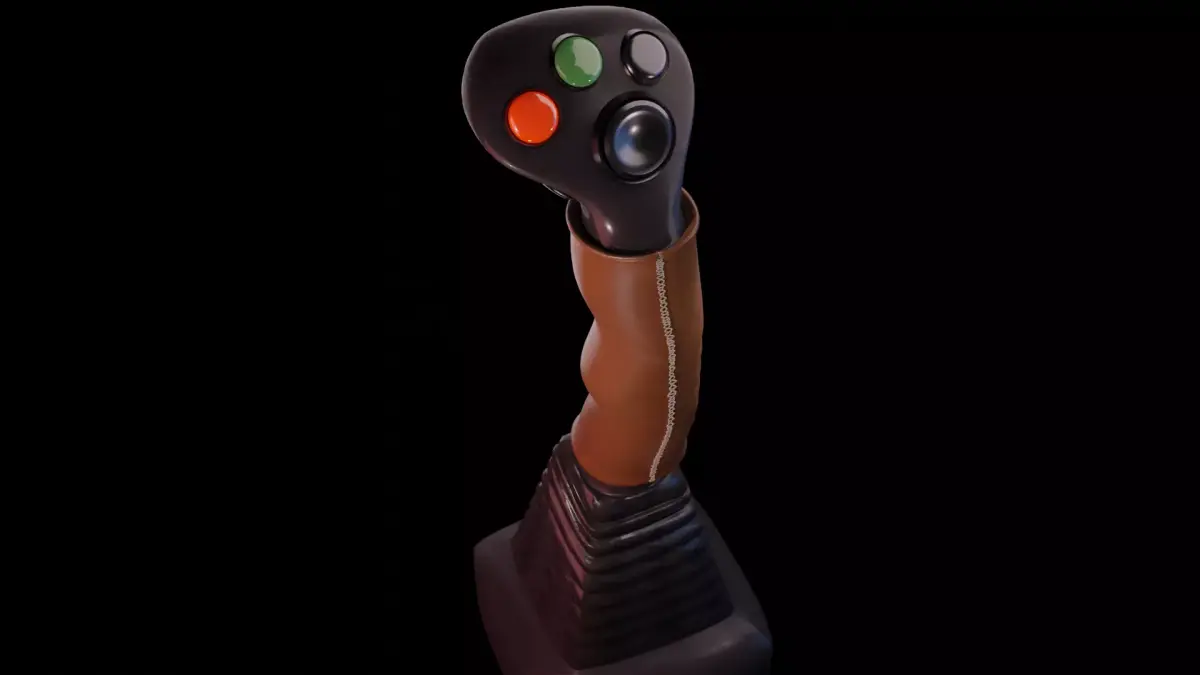 Leather Flight Aircraft Joystick 3D Model PBR Textures 3D model