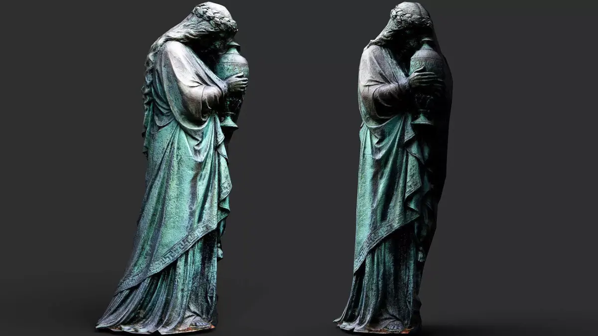 graveyard temple wall front part monument PBR photogrammetry Low-poly 3D model
