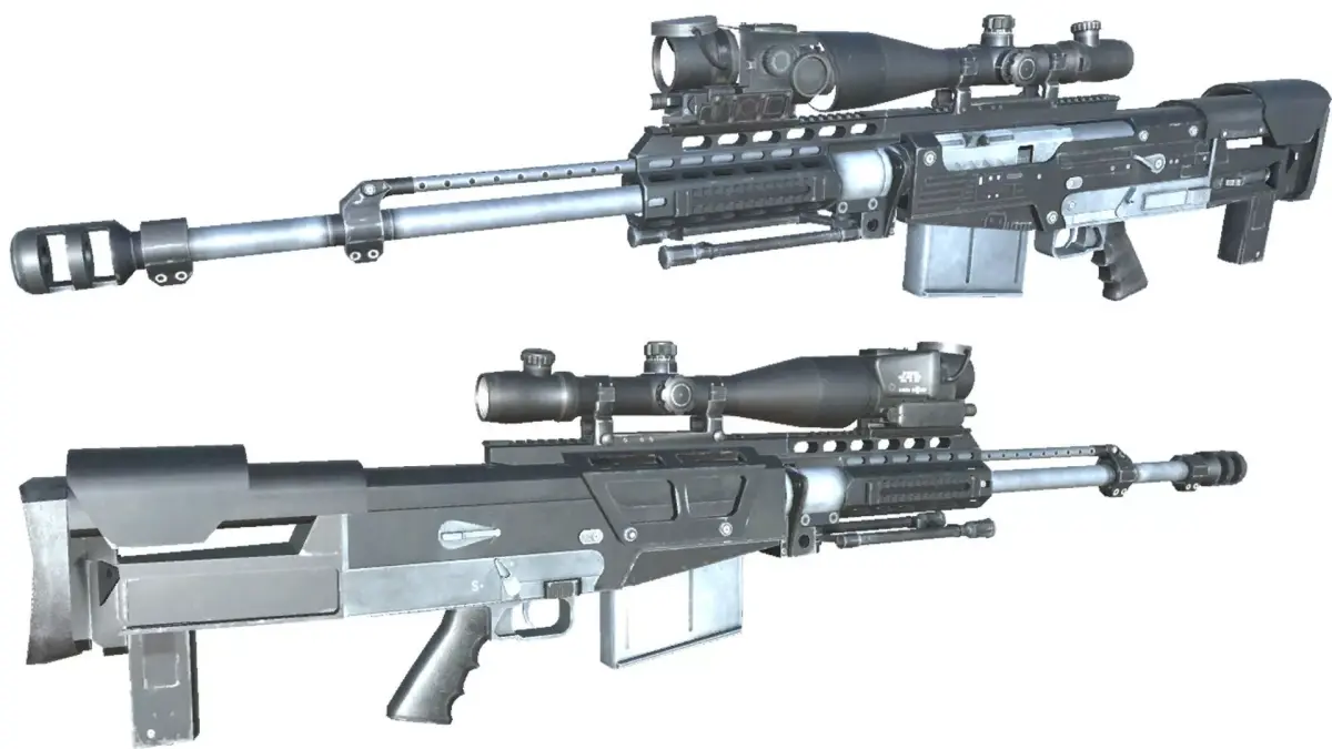 22-AS50-gun model 3d game ready model Low-poly 3D model Low-poly 3D model