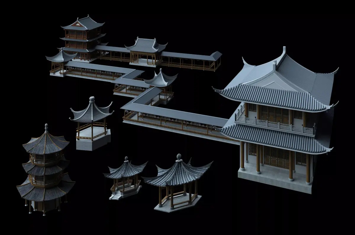 Ancient Japanese architecture02  3D model