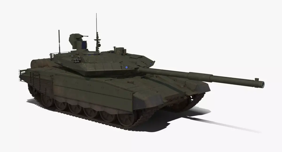 T-90 MS Green Dirt Low-poly 3D model