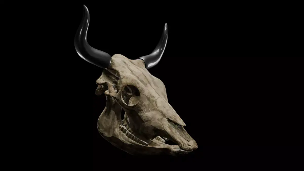 Realistic Cow Skull 3D Model Fully Textured UV Mapped Free 3D model