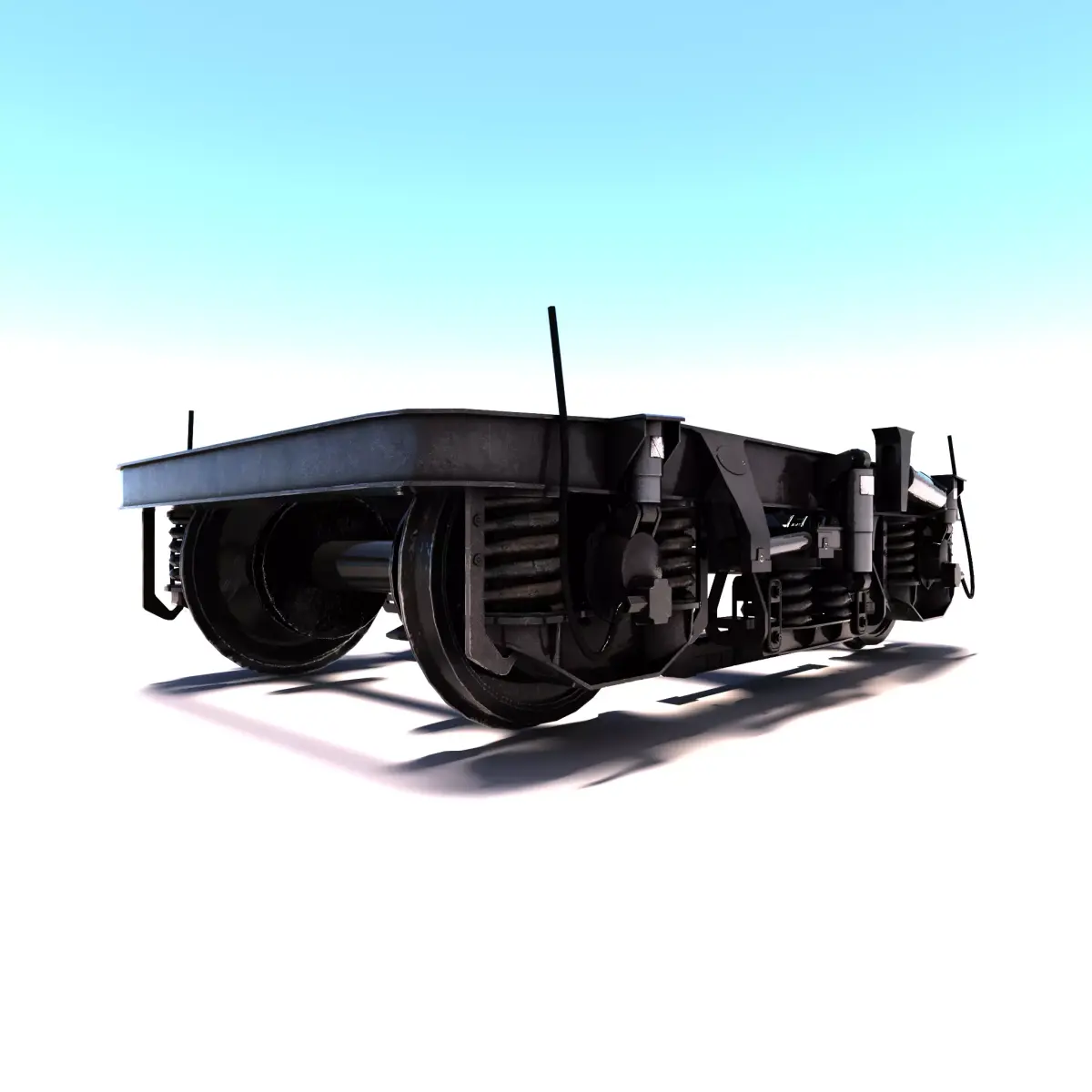 Train bogey PBR Low-poly 3D model