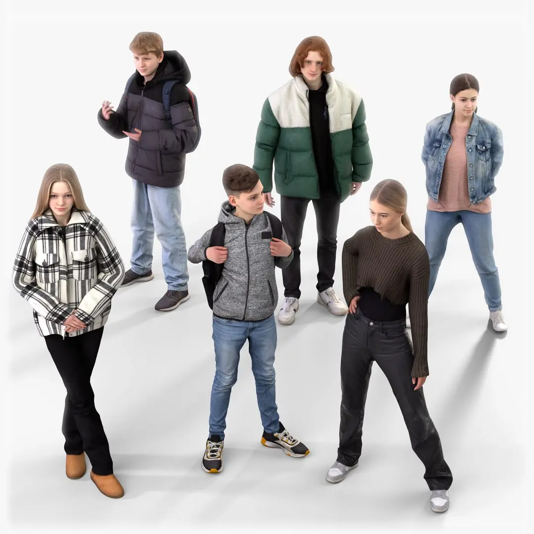 Rigged People - SixPack 04 - Realistic Lowpoly Characters 3D model