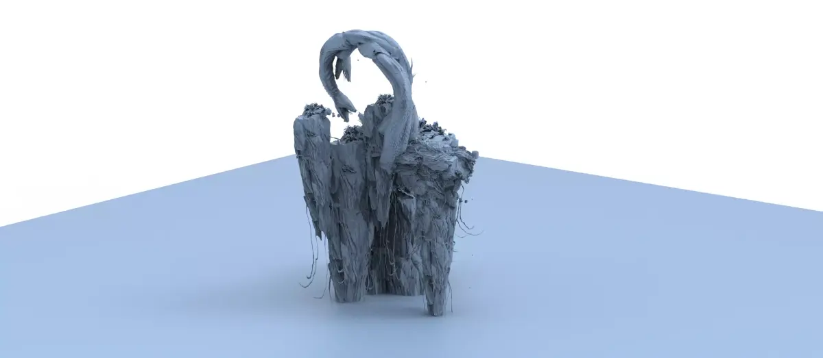 floating Asian mountain grand 3 3D model