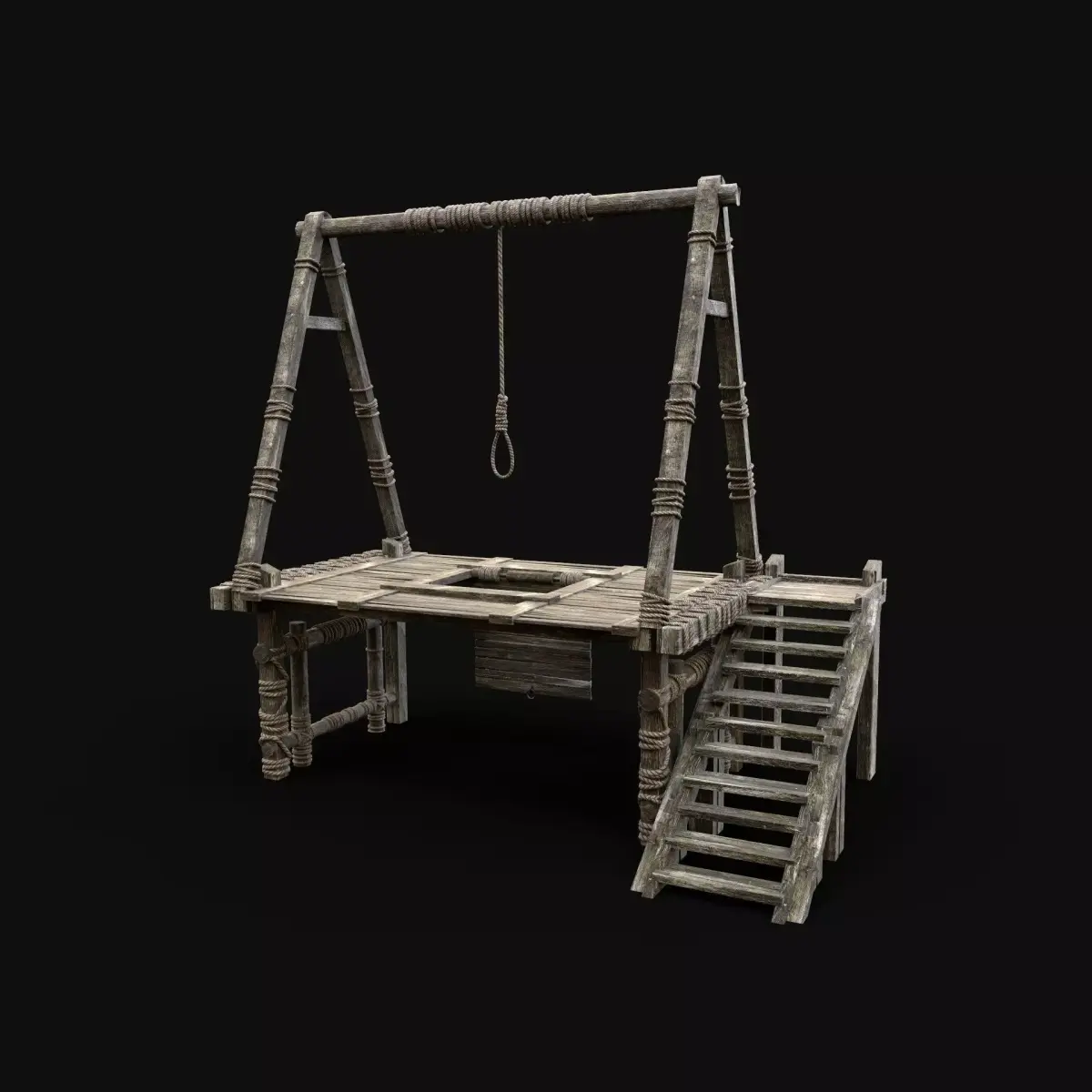 GALLOWS HANGING EXECUTION TORTURE TORMENT DEATH CONSTRUCTION Low-poly 3D model