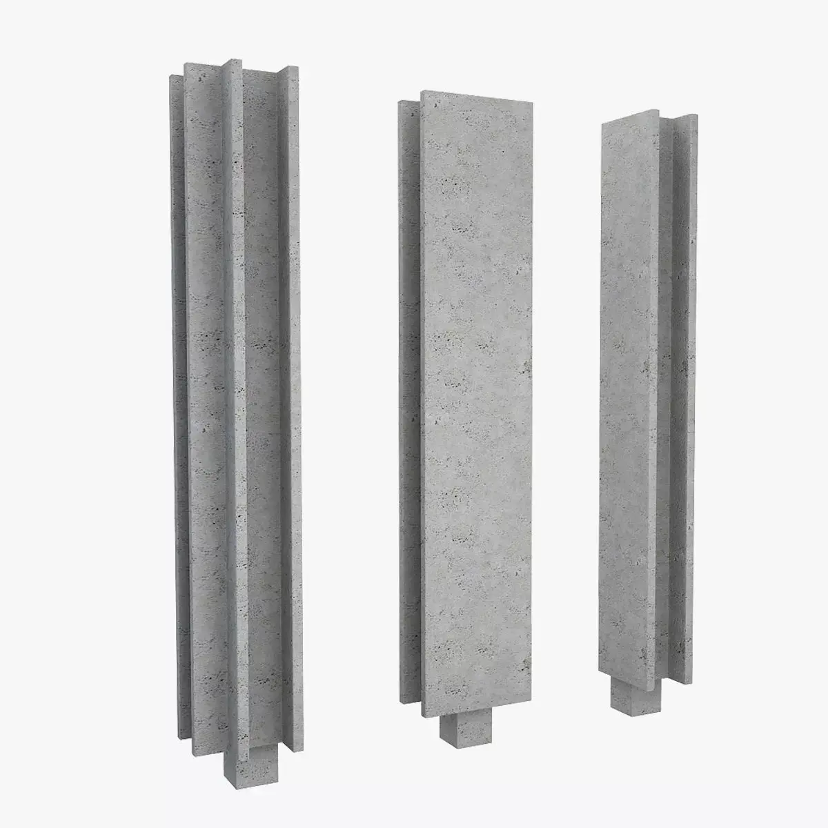 Concrete Connection Wall 3D model