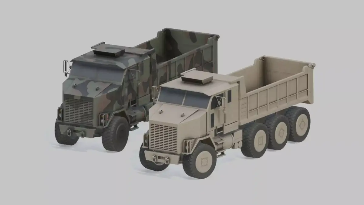 Military Dump Truck Low-poly 3D model