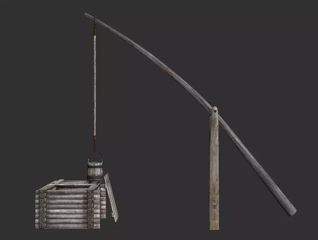 medieval water well Low-poly 3D model buy