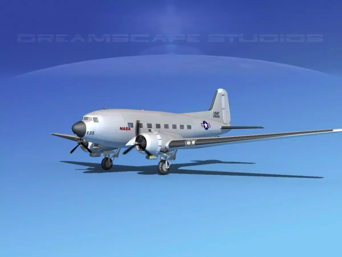 Douglas C-47 Dakota NASA V1 3D model