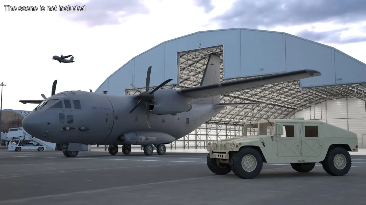 Alenia C-27J Spartan Grey Rigged  purchase 3D model