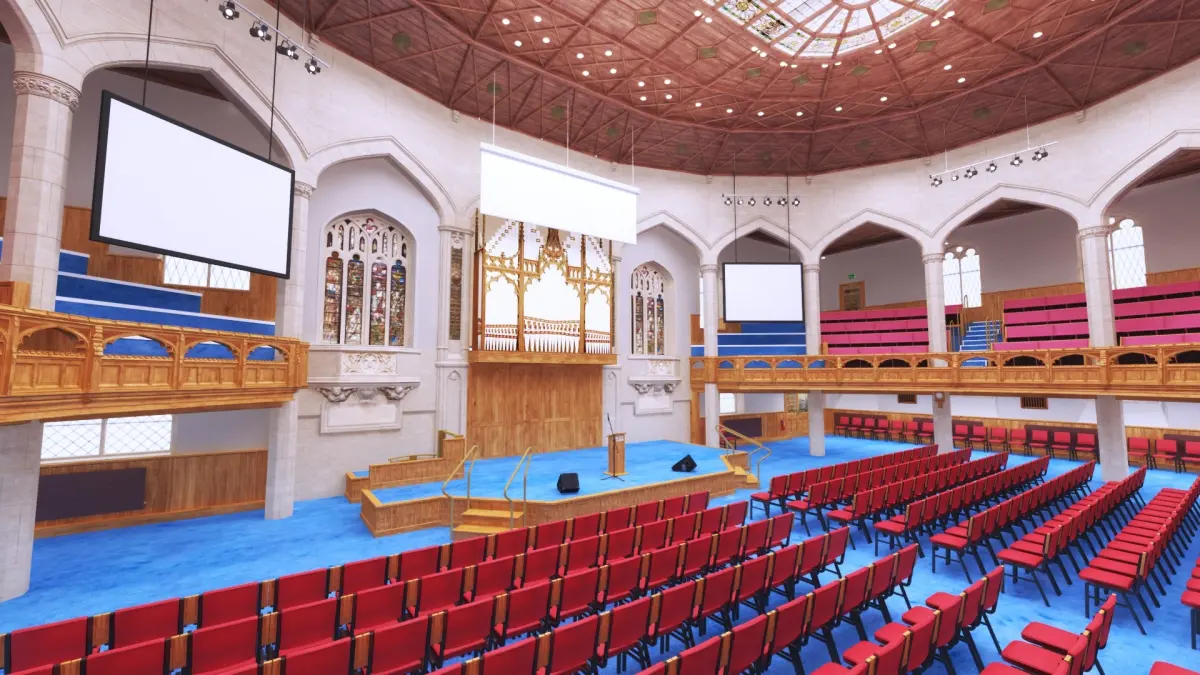 Assembly hall and Church 3D model