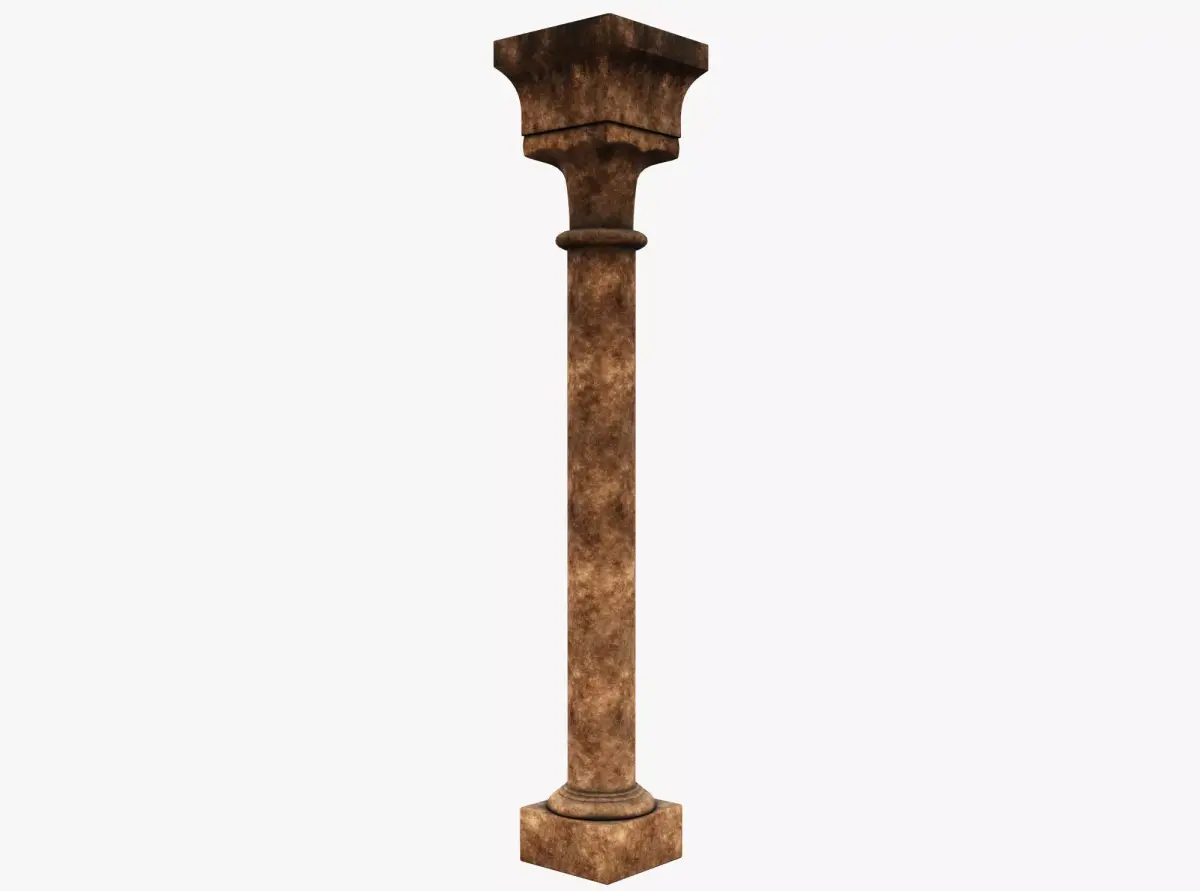 Column wooden Low-poly 3D model get