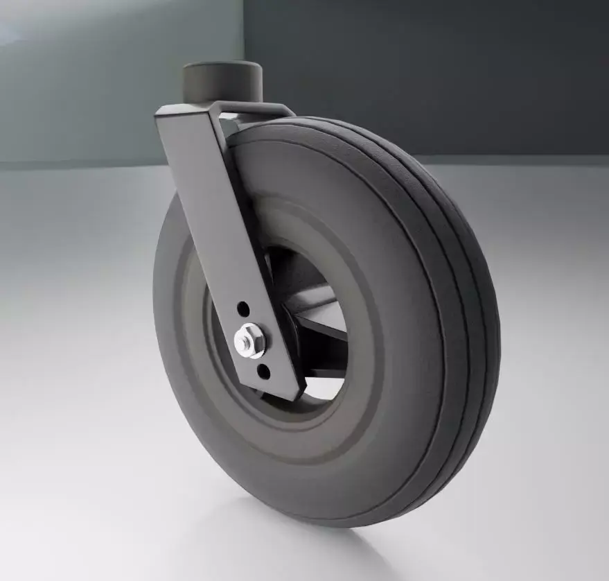 Wheelchair small front wheel 2 with procedural PBR material 3D model