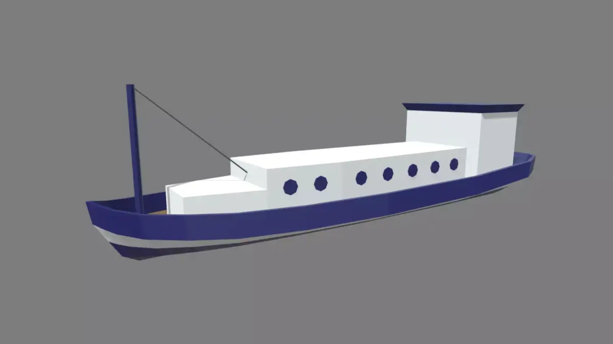 Low Poly Boat 04 Low-poly 3D model