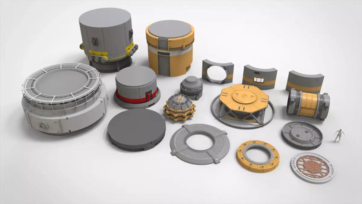 Sci-fi Architecture kitbash 55 3D model
