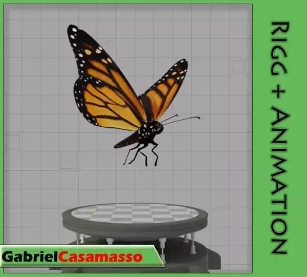 Monarch Butterfly Low-poly 3D model buy
